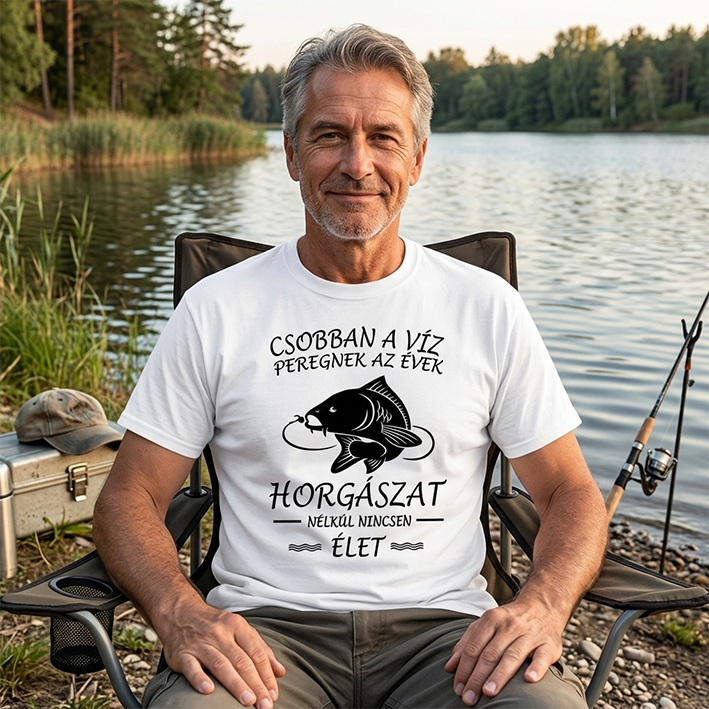 "Csobban a víz..." horgász póló